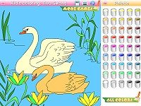 Kid's coloring: Two Swans