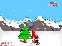 Snowboarding Santa
