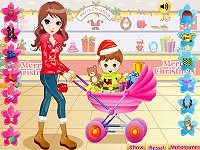 Pretty Shopping Mom And Baby